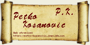 Petko Kosanović vizit kartica